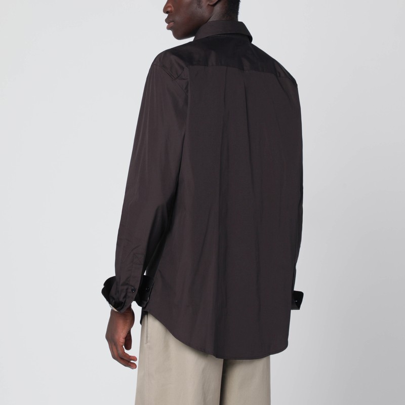 Burberry Regular Fit Cotton Poplin Shirt In Brown