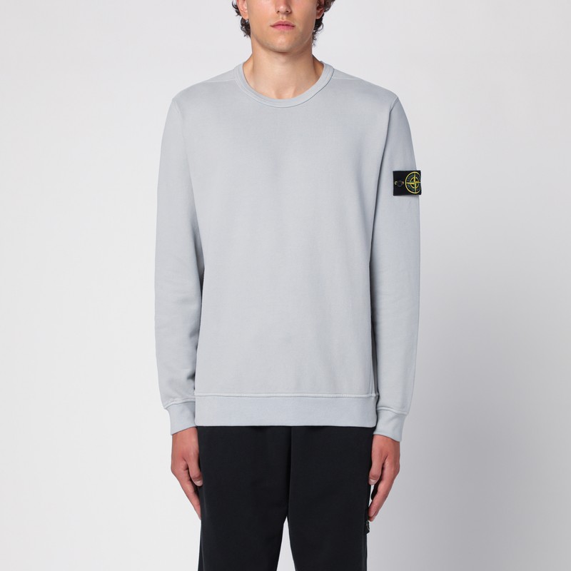 Stone Island Neutrals Sweatshirt With Iconic Branding In Grey