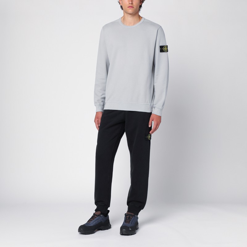 Stone Island Neutrals Sweatshirt With Iconic Branding In Grey