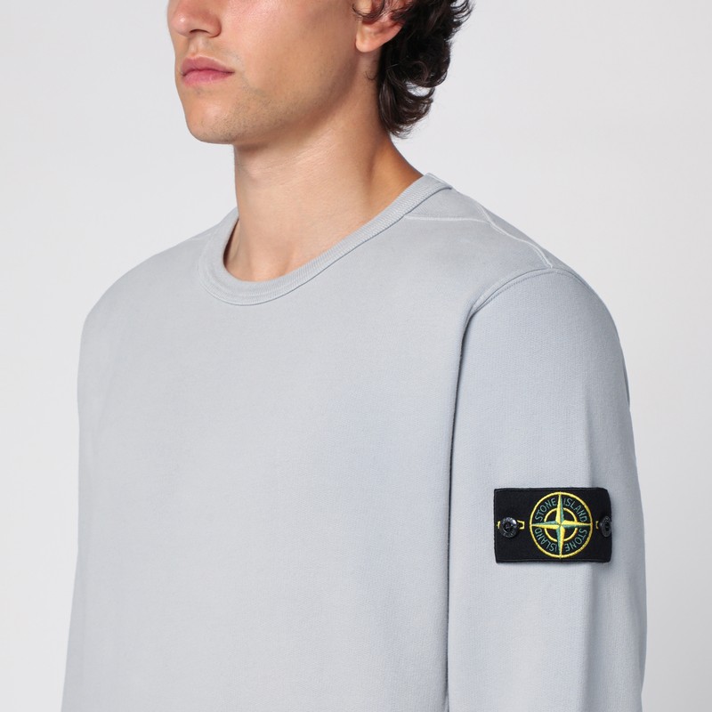 Stone Island Neutrals Sweatshirt With Iconic Branding In Grey