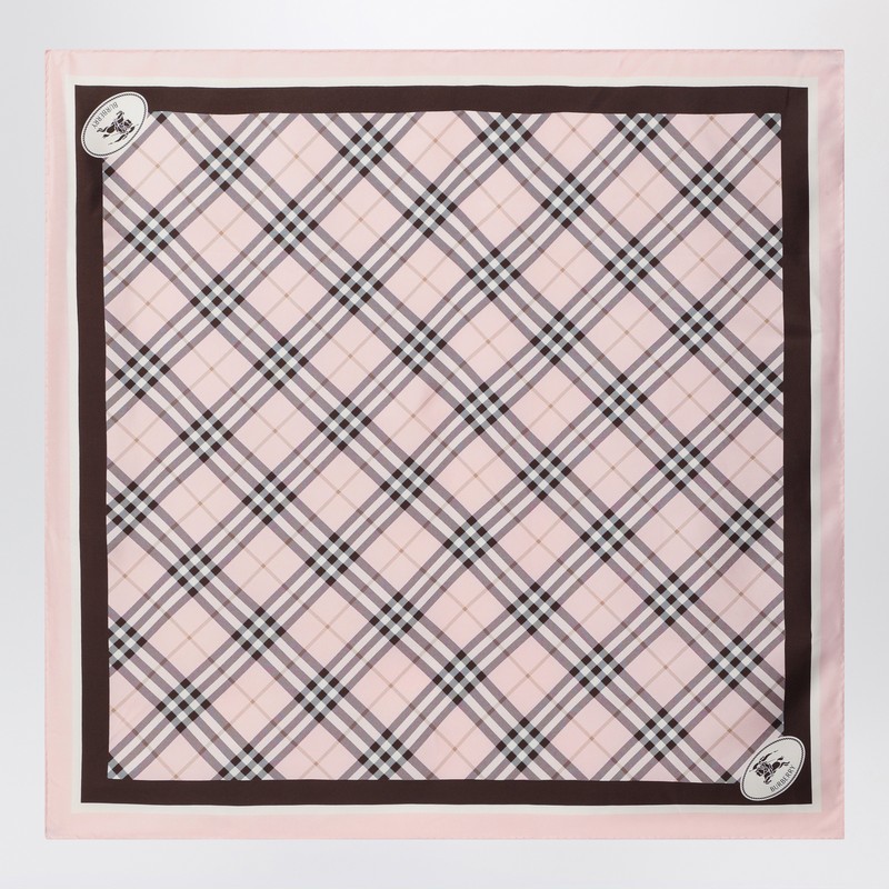 Burberry Silk Scarf Check Pink In Pink