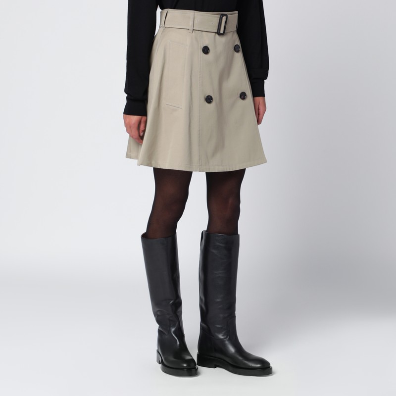 Burberry Beige Trench Mini Skirt In Gabardine In Neutral