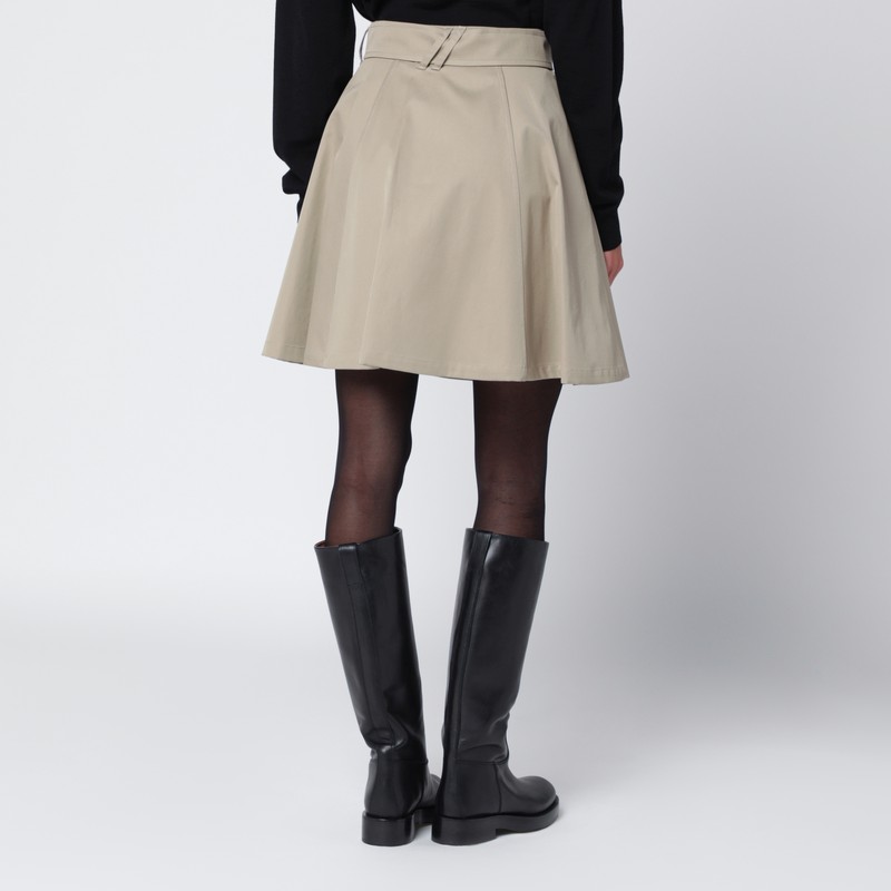 Burberry Beige Trench Mini Skirt In Gabardine In Neutral
