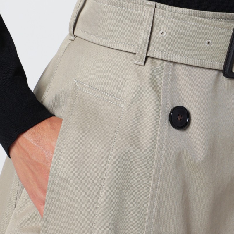 Burberry Beige Trench Mini Skirt In Gabardine In Neutral