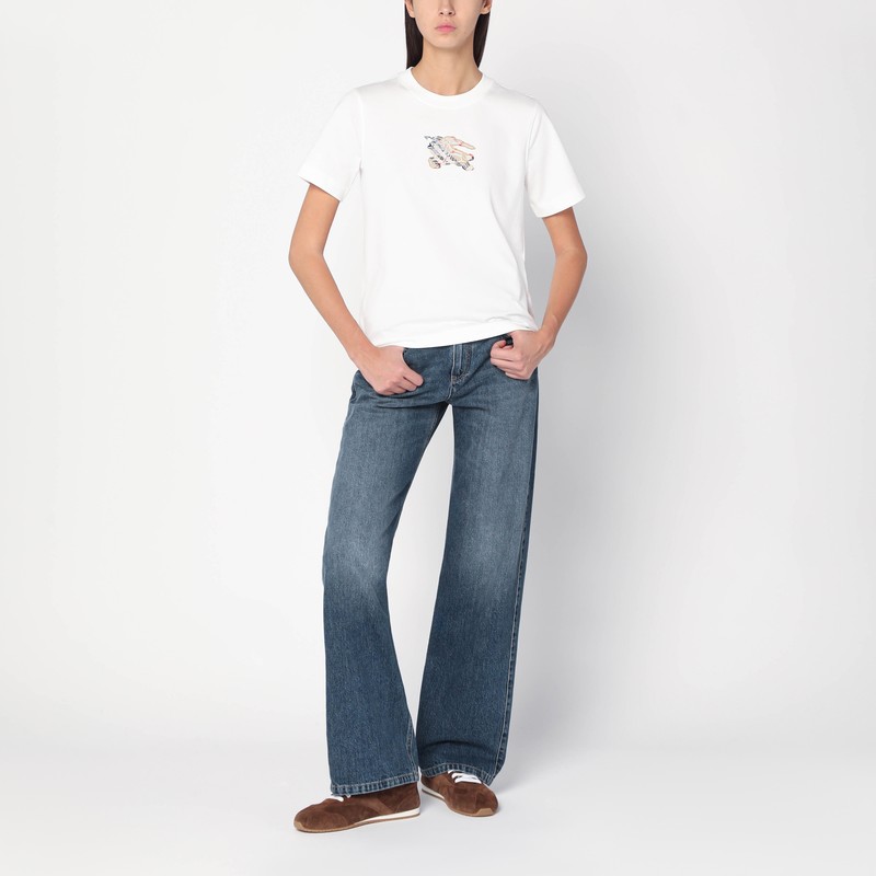 Burberry White T-shirt With Ekd In White