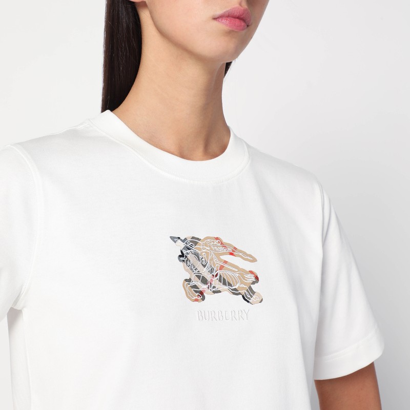 Burberry White T-shirt With Ekd In White