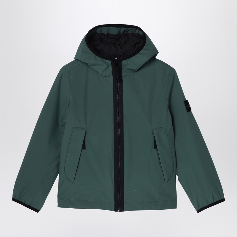 Stone Island Green Zipped Jacket In Green