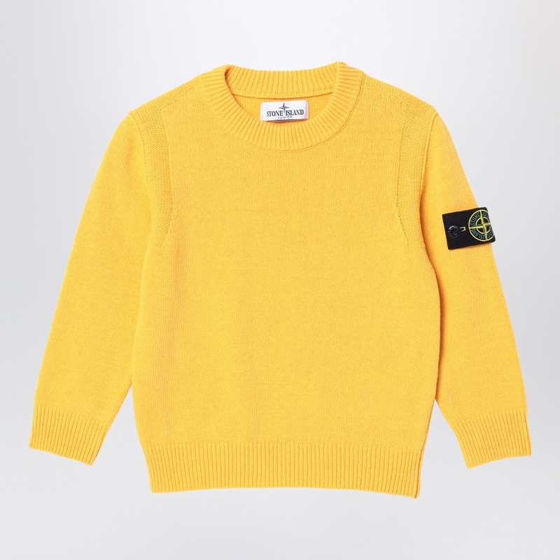 Stone Island Yellow Cotton Jumper In Yellow