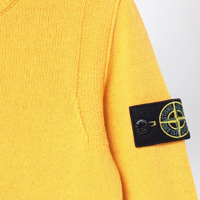 Stone Island Yellow Cotton Jumper In Yellow