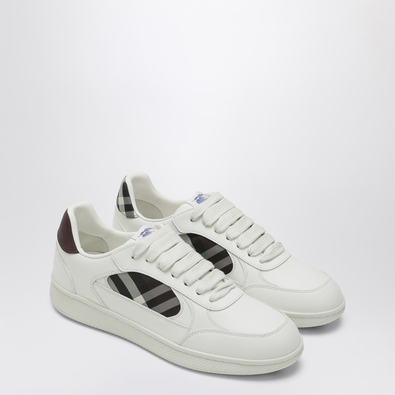 Burberry Leather And Check Sneaker Terrace In White