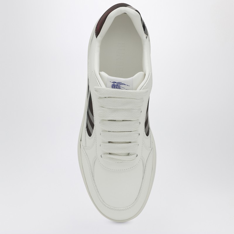 Burberry Leather And Check Sneaker Terrace In White