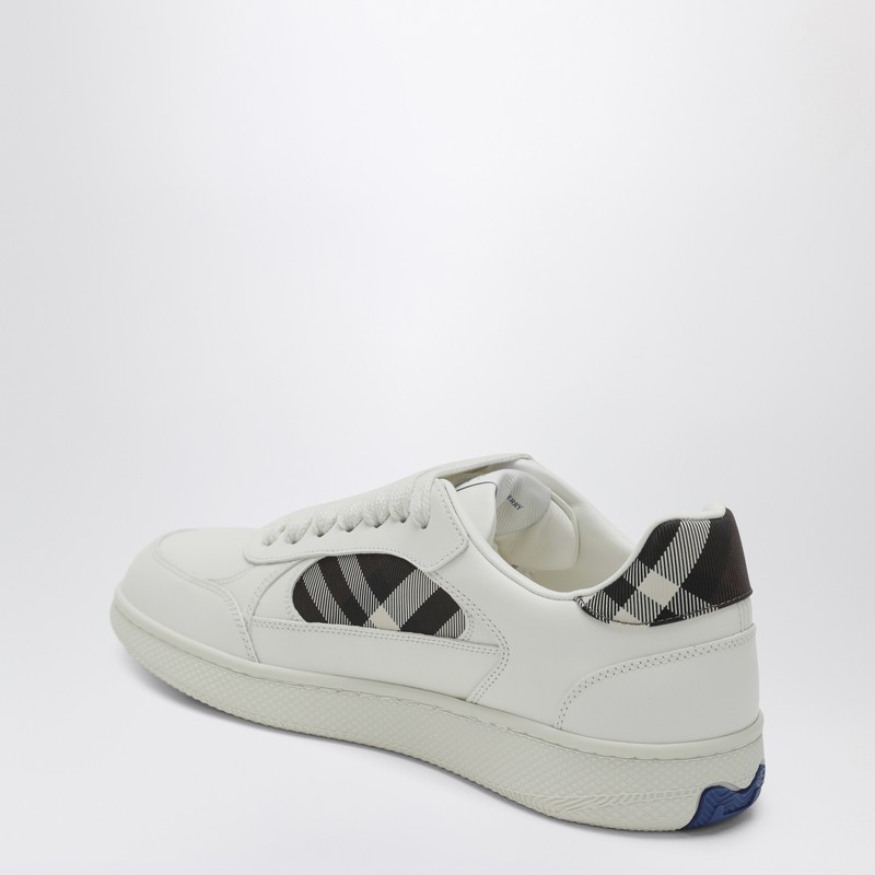 Burberry Leather And Check Sneaker Terrace In White