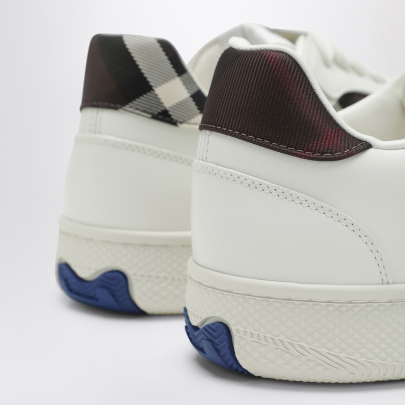 Burberry Leather And Check Sneaker Terrace In White