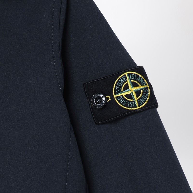 Stone Island Lightweight Navy Blue Jacket In Blue
