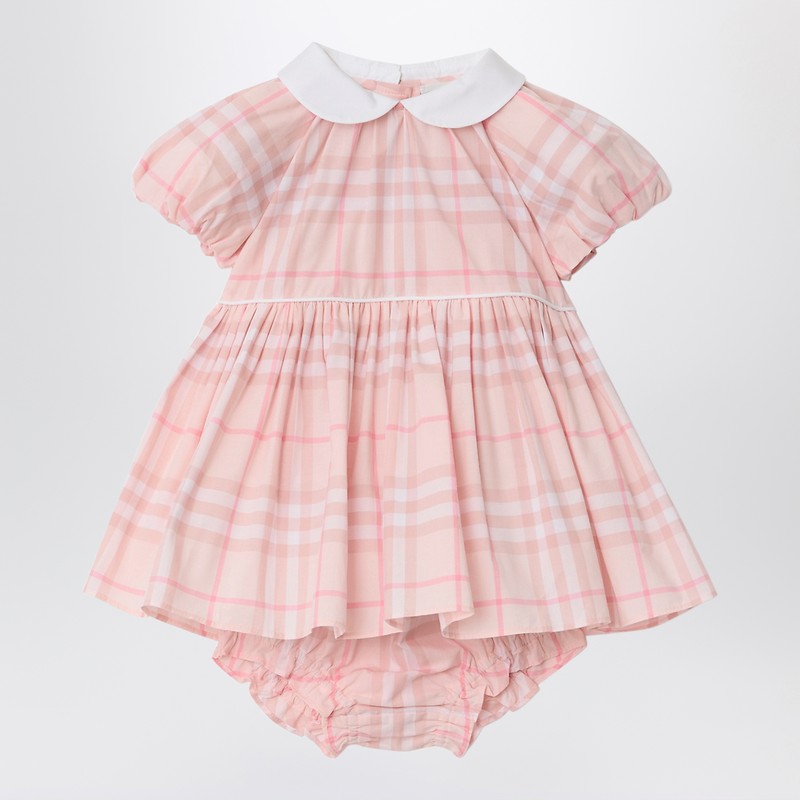 Pink dress and bloomer shorts set with Check pattern