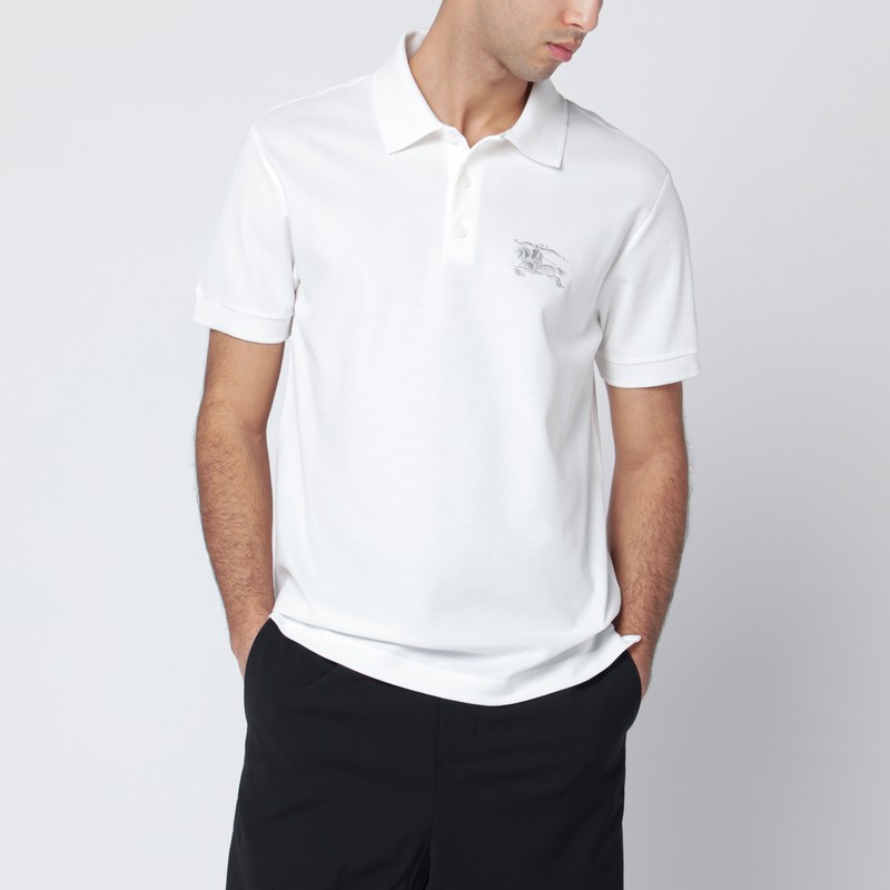 White cotton polo shirt