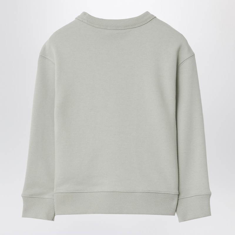 Burberry Limestone Gray Sweatshirt With Bear Wearing Trench Coat In Gray