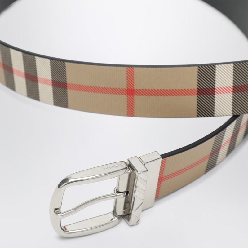 Burberry Reversible Belt With Check Buckle In Multi