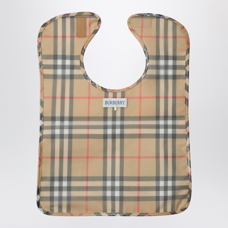 Coated cotton bib with check pattern
