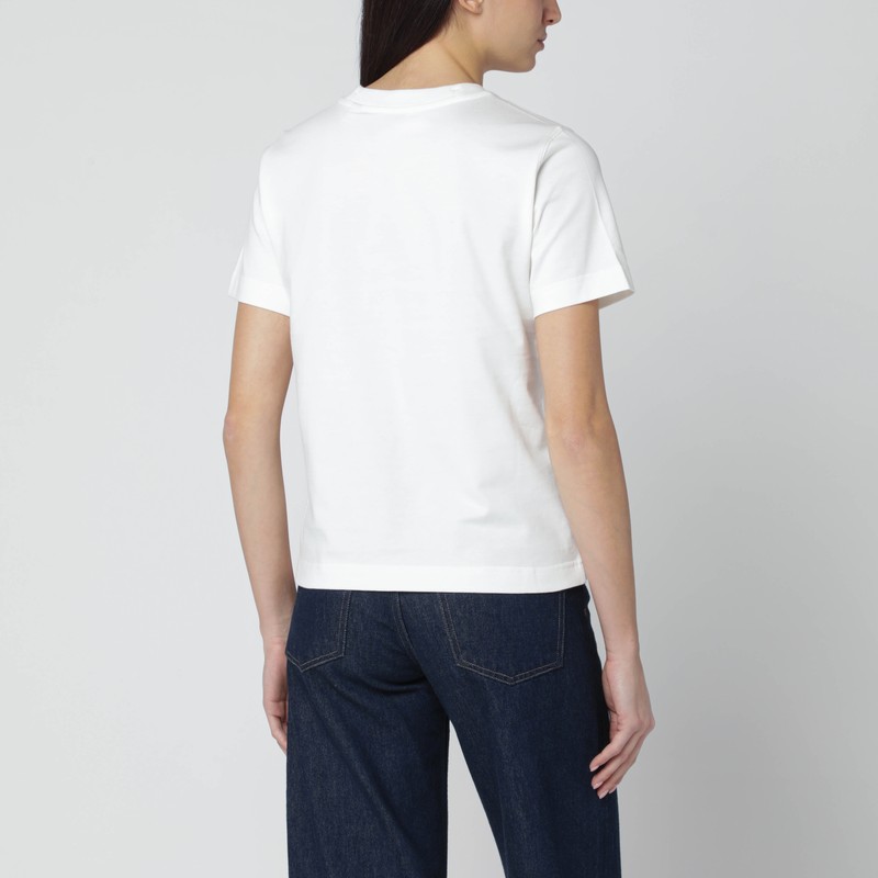 Burberry Equestrian Knight Design Cotton T-shirt In White