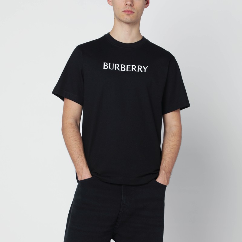 Black T-shirt with logo print