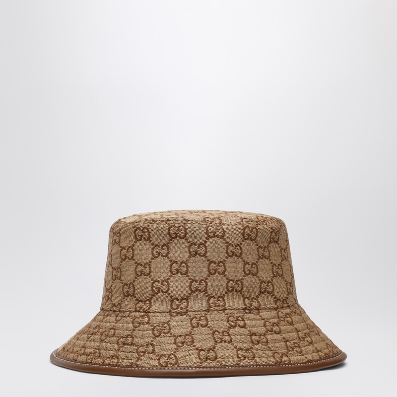 Bucket hat in denim GG beige - GUCCI - Modalova