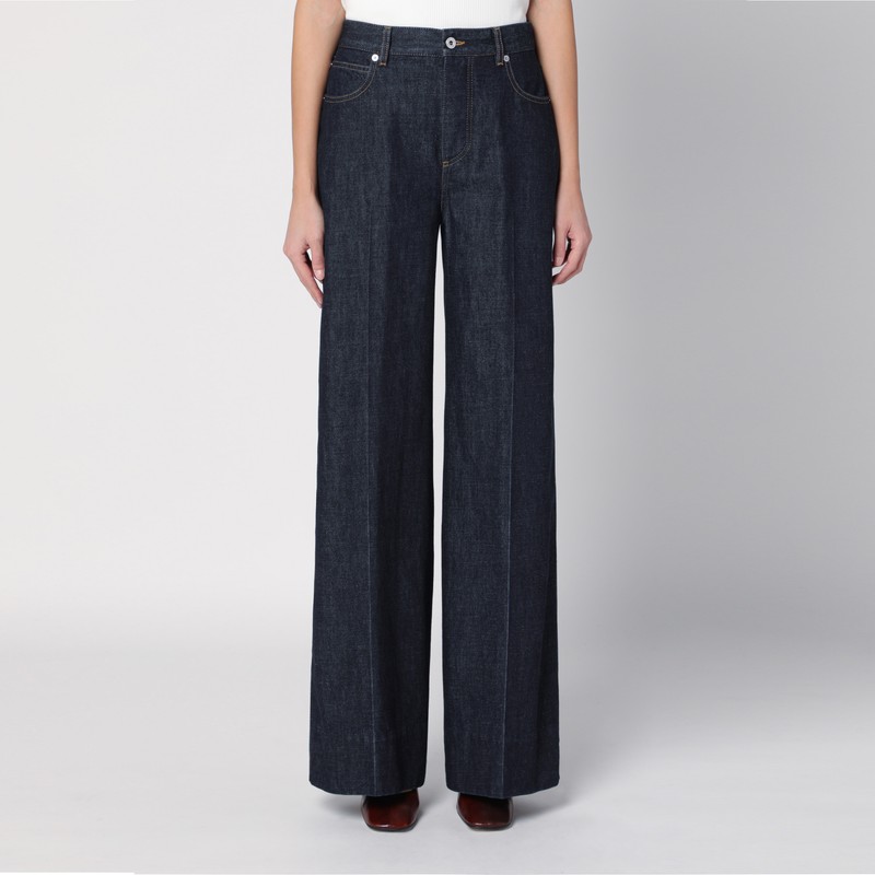 Indigo-coloured palazzo jeans