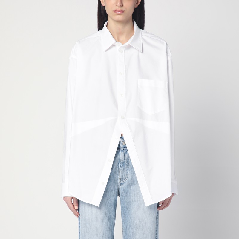 Asymmetrical white cotton shirt - Balenciaga - Modalova
