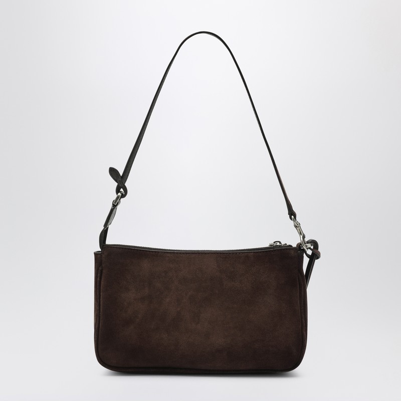 Balenciaga Brown Suede Rodeo Shoulder Clutch Bag In Brown