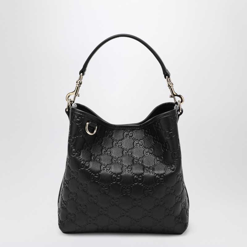 GG Emblem small black bucket bag - GUCCI - Modalova