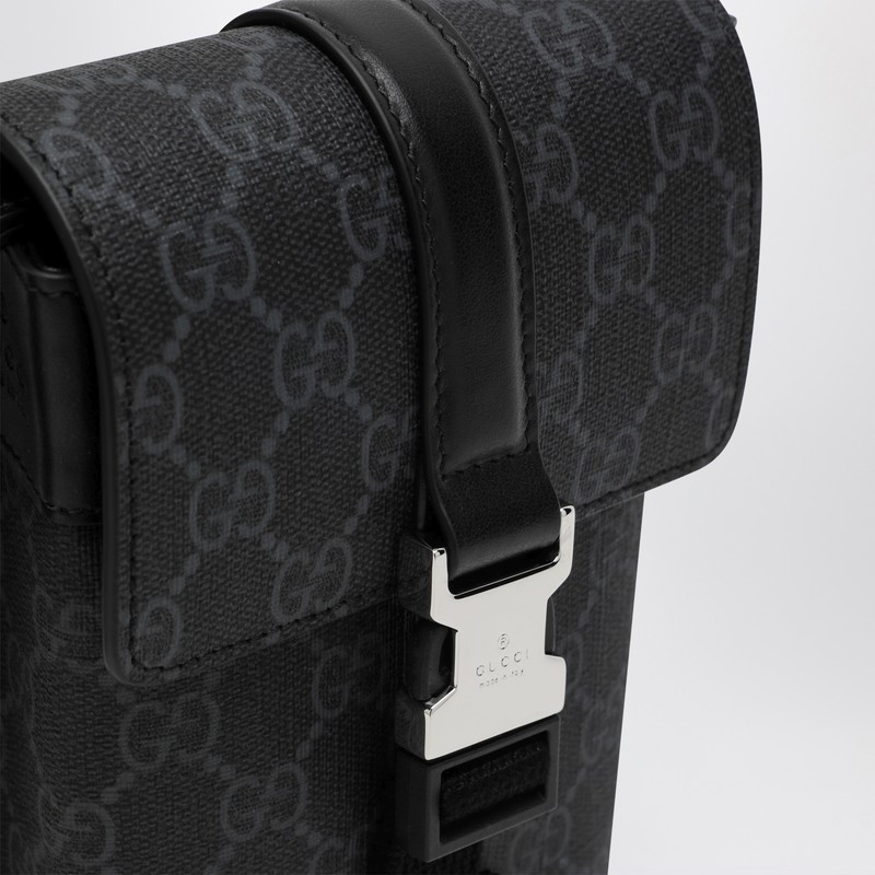 Gucci Mini Shoulder Bag In Black Gg Supreme Fabric In Multicolor
