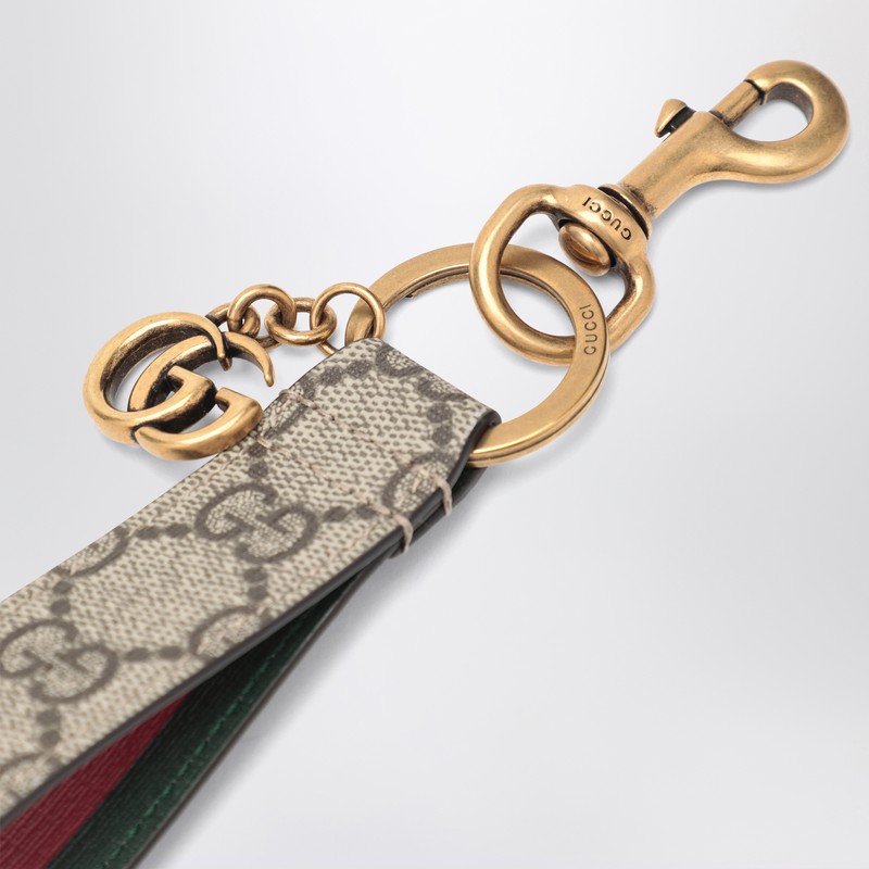 Gucci Ophidia Keychain In Gg Supreme Fabric