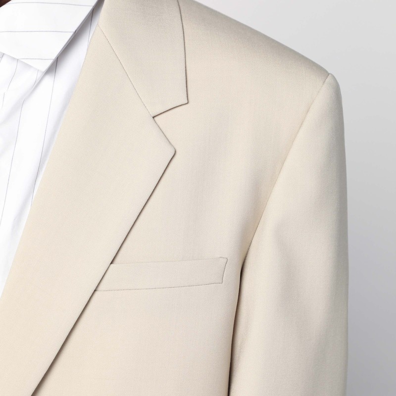 Saint Laurent Single-breasted Wool Blazer In Beige