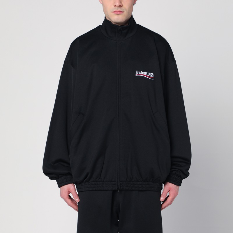 Balenciaga Political Campaign Zip-up Sweatshirt In Black