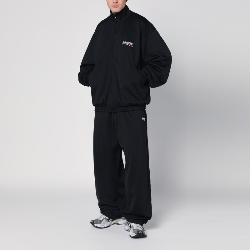 Balenciaga Political Campaign Zip-up Sweatshirt In Black