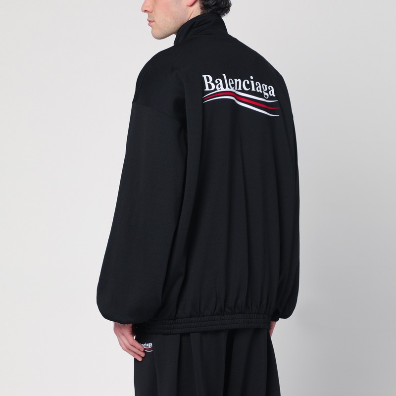 Balenciaga Political Campaign Zip-up Sweatshirt In Black