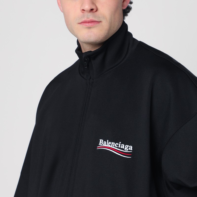 Balenciaga Political Campaign Zip-up Sweatshirt In Black