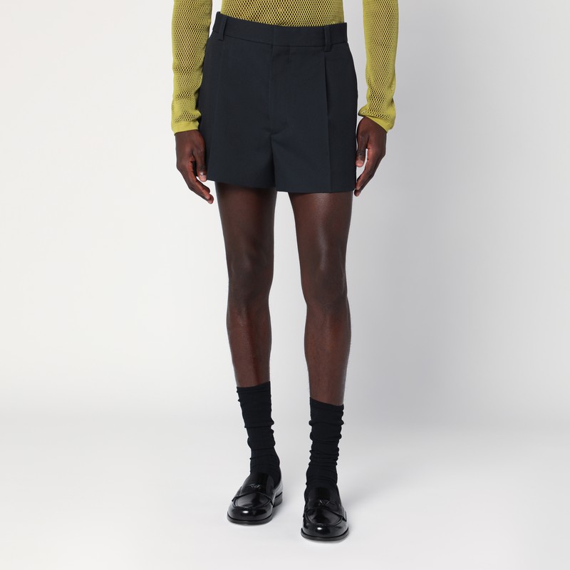 Shorts dark grey in wool twill