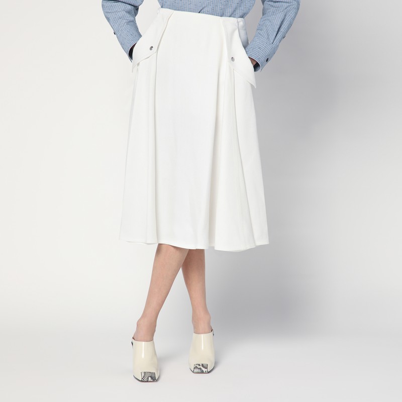 Ivory pleated midi skirt - Bottega Veneta - Modalova