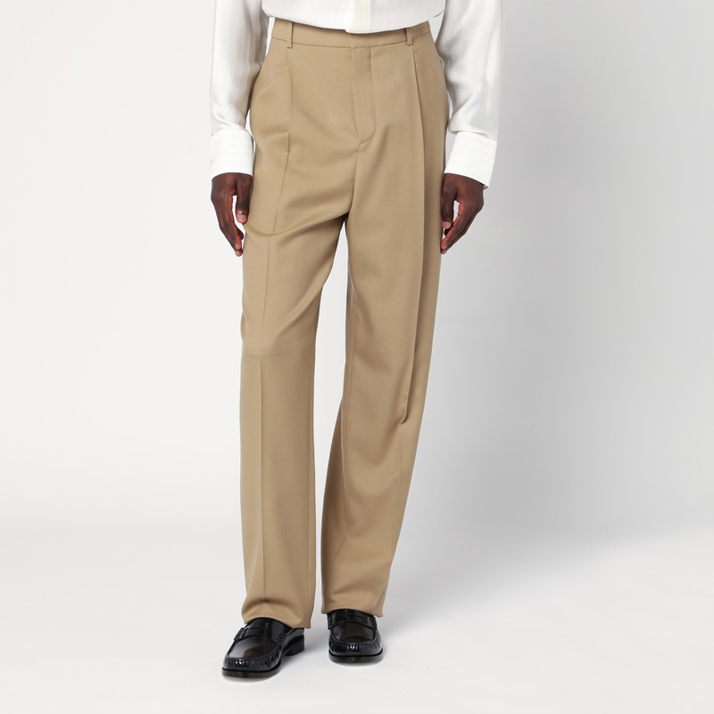 Beige wool trousers - Saint Laurent - Modalova