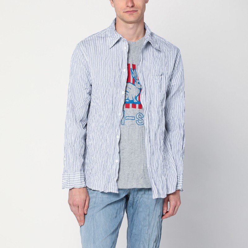 Striped crinkled cotton shirt - Bottega Veneta - Modalova