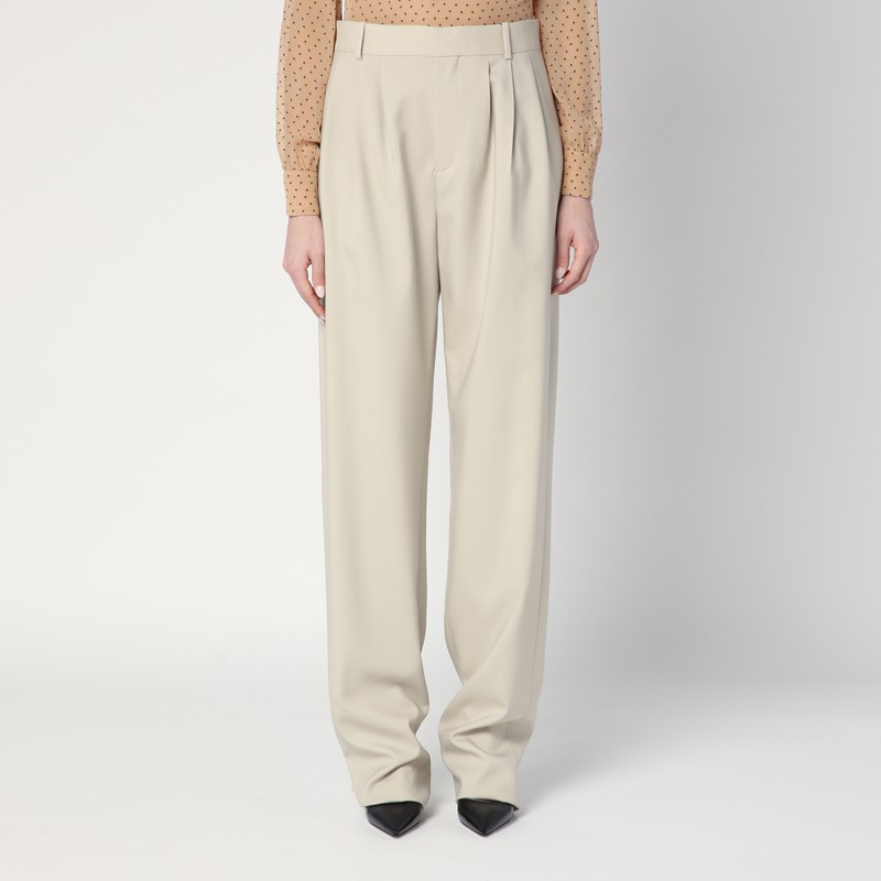 Beige wool trousers - Saint Laurent - Modalova