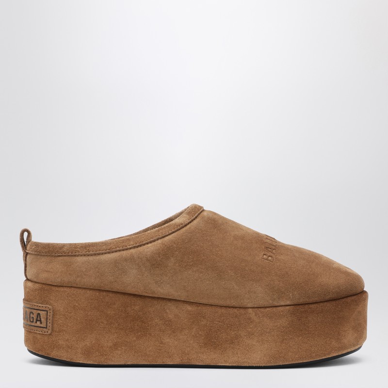 Balenciaga Alaska Soft Brown Platform Clogs In Brown