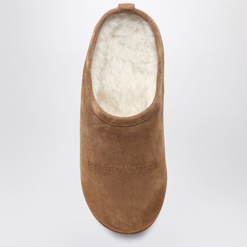 Balenciaga Alaska Soft Brown Platform Clogs In Brown