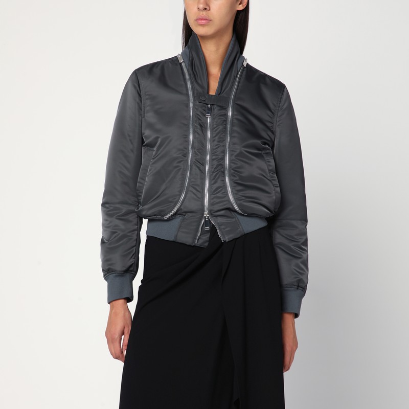 Grey zipped bomber jacket