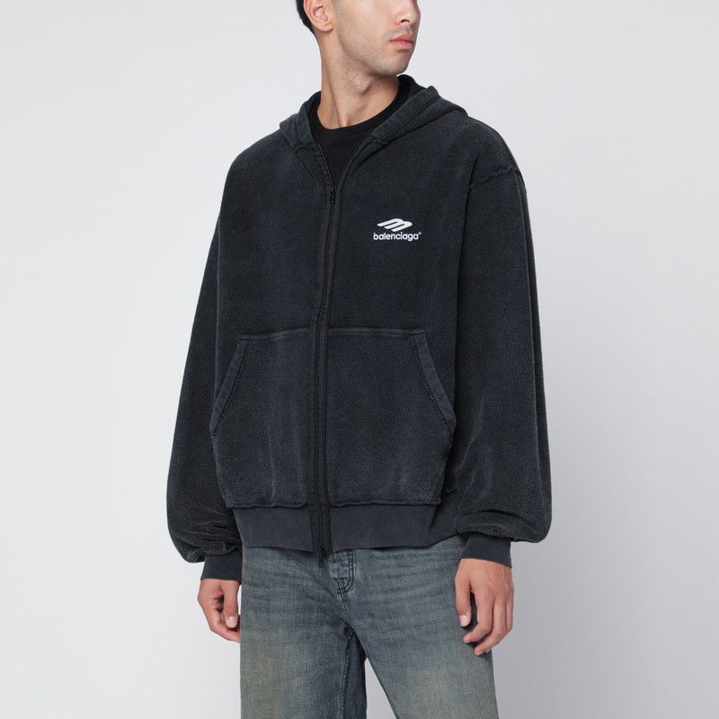 Faded black polo hoodie