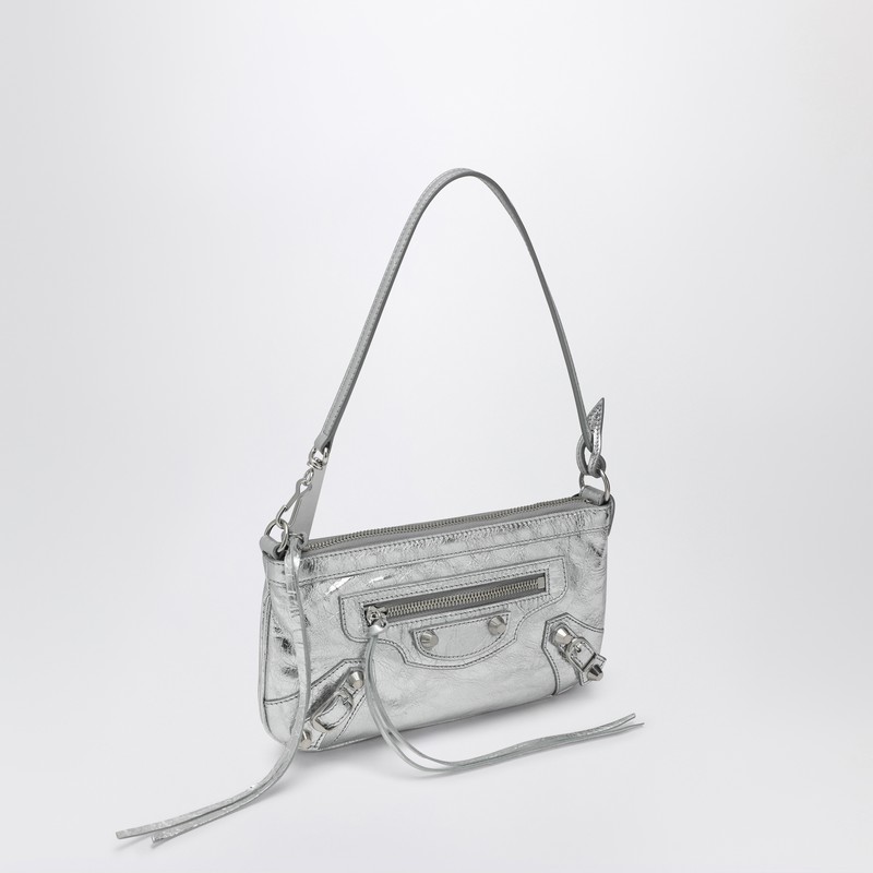Balenciaga Silver Metallic Le City Shoulder Pouch In Metallic