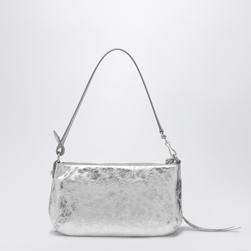 Balenciaga Silver Metallic Le City Shoulder Pouch In Metallic