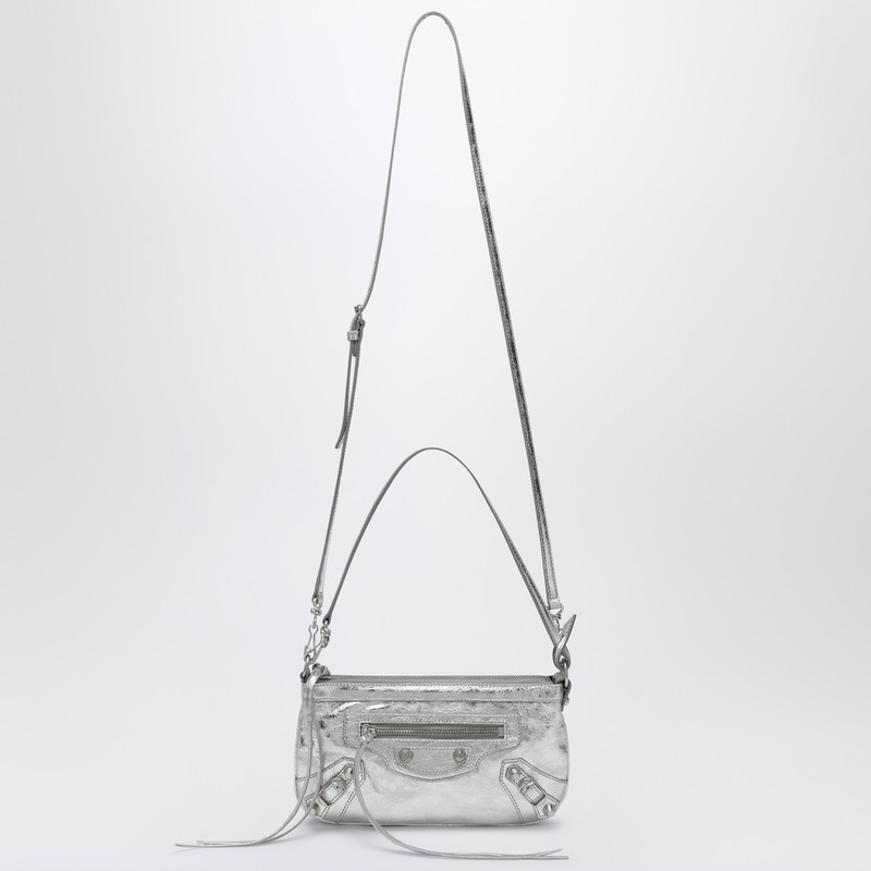 Balenciaga Silver Metallic Le City Shoulder Pouch In Metallic
