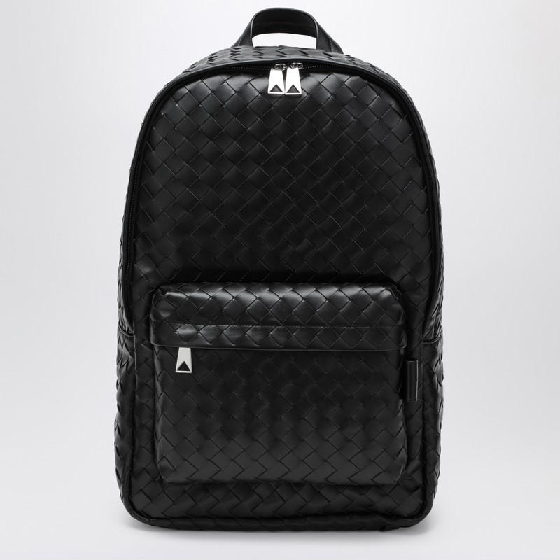 Bottega Veneta Medium Black Backpack In Intrecciato Weave